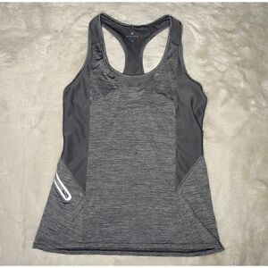 Women Size S - Athleta Racerback Gray Tank Top Side Zip Pocket